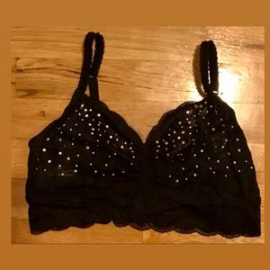 Victoria’s Secret Pink Black Rhinestone Bralette